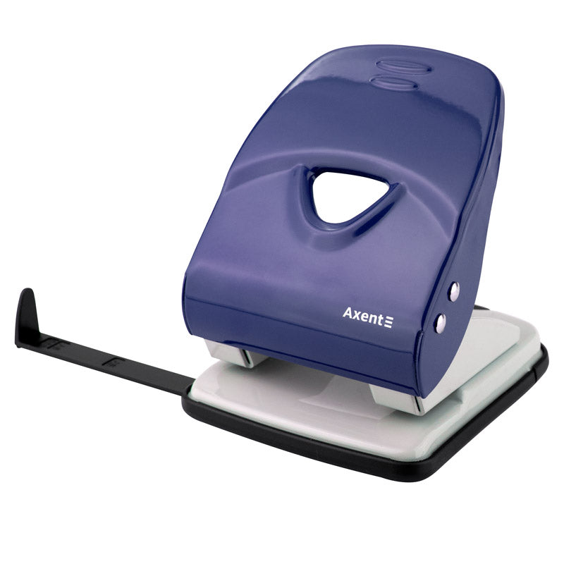 Hole punch Axent Exakt-2 3940-02-A, metal, 40 sheets, blue
