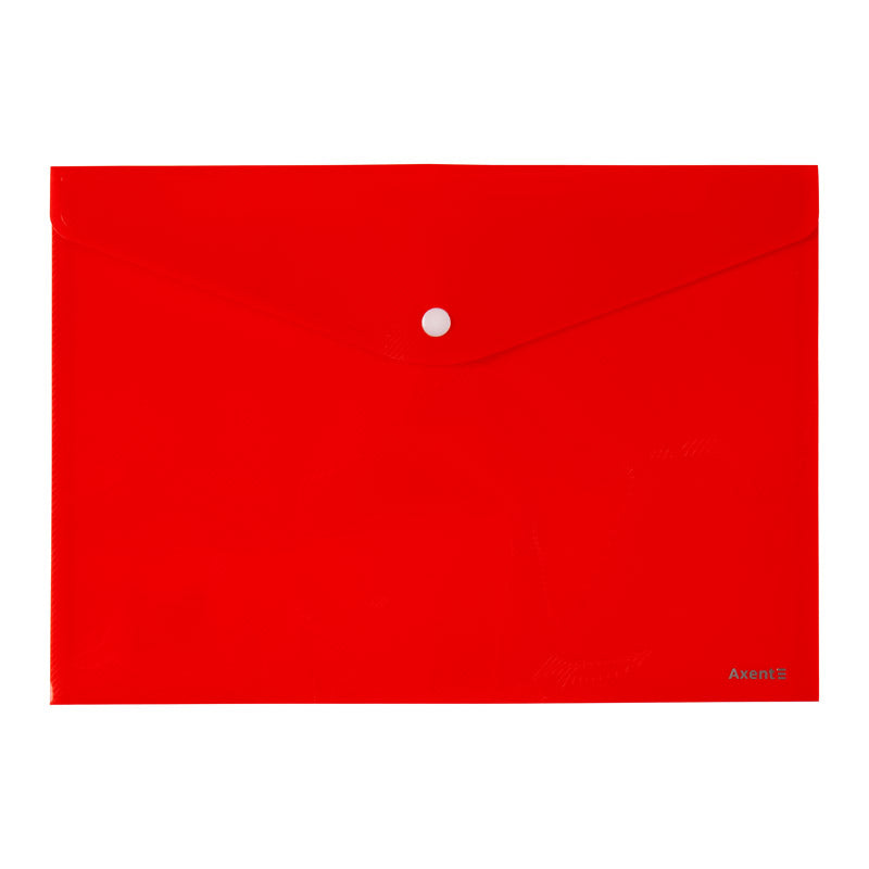 Folder with button Axent 1412-24-A, A4, non-transparent red