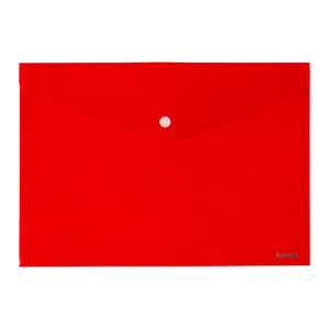 Folder with button Axent 1412-24-A, A4, non-transparent red