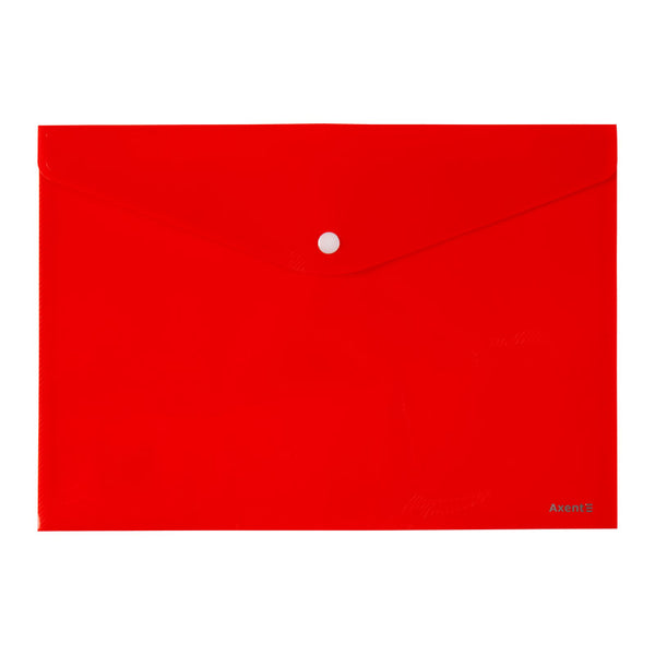 Folder with button Axent 1412-24-A, A4, non-transparent red