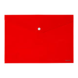 Folder with button Axent 1412-24-A, A4, non-transparent red