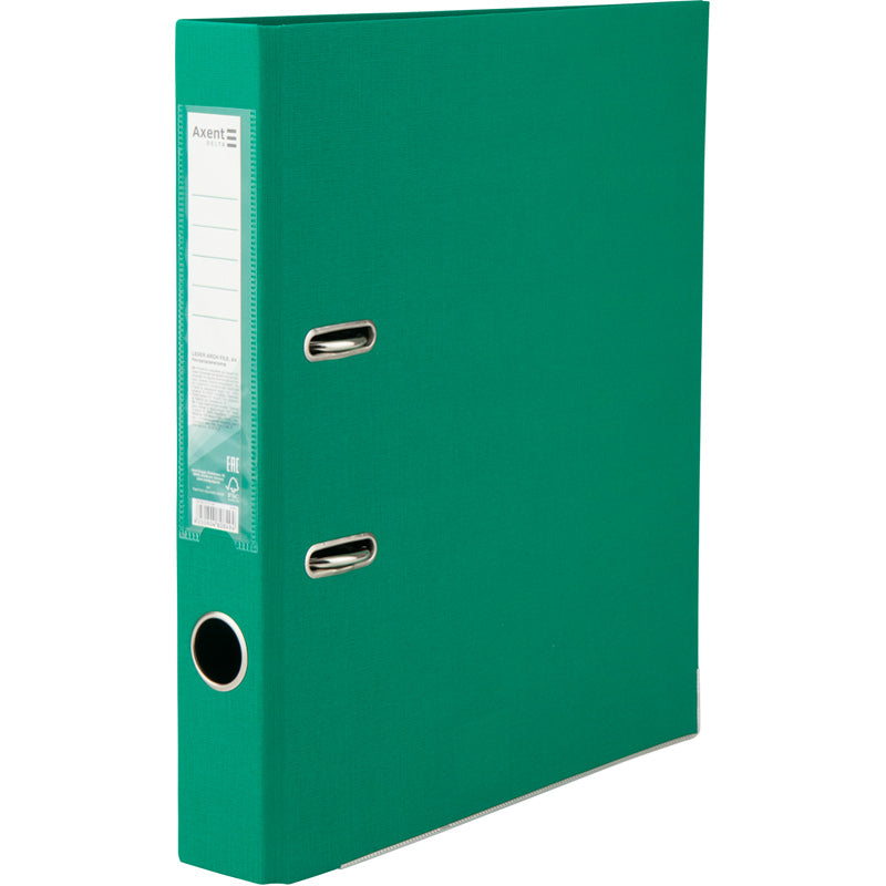 Segregator biurowy dwustronny Delta D1711-04P, A4, 5 cm, po rozłożeniu, zielony