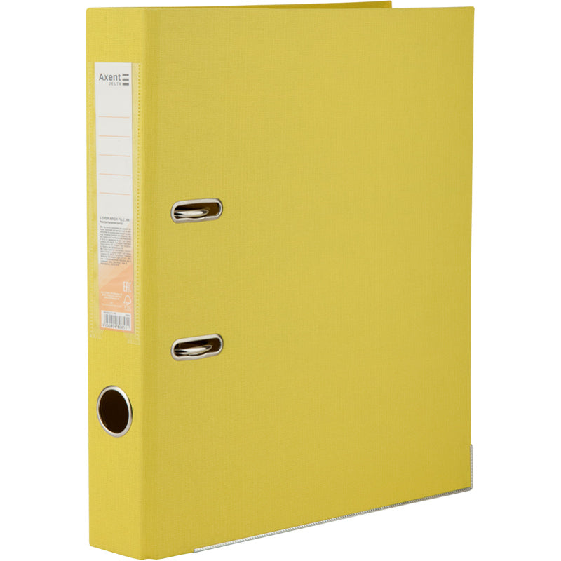 Segregator biurowy dwustronny Delta D1711-08P, A4, 5 cm, po rozłożeniu, żółty