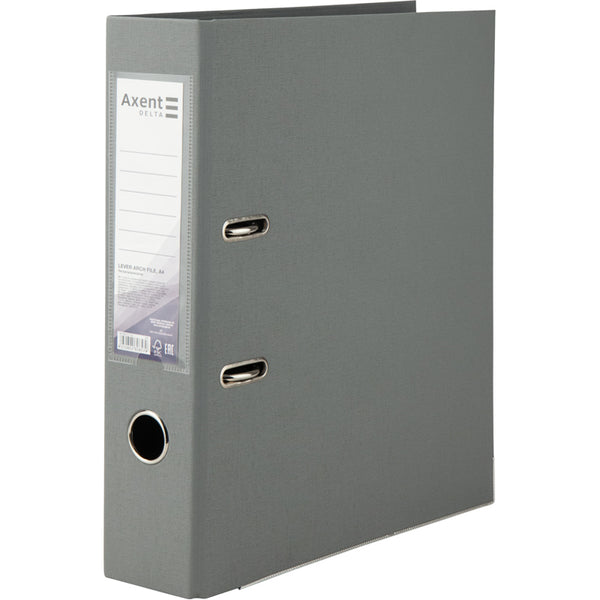 Lever-arch file Axent Delta D1712-03P, 7,5 cm, double-sided, non-assembled, gray