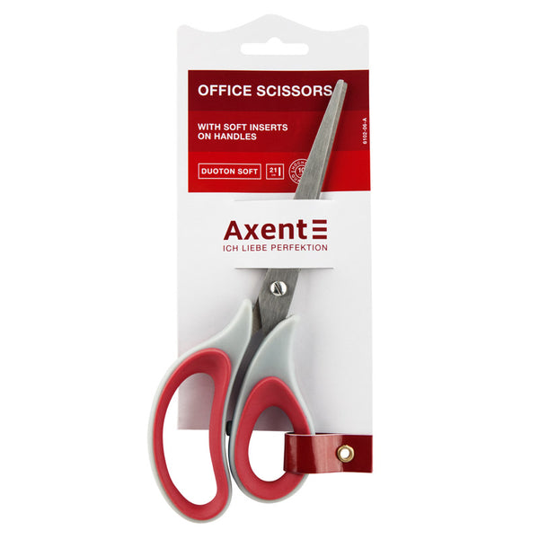 Scissors Axent  Duoton Soft 6102-A, 21 cm, grey-red