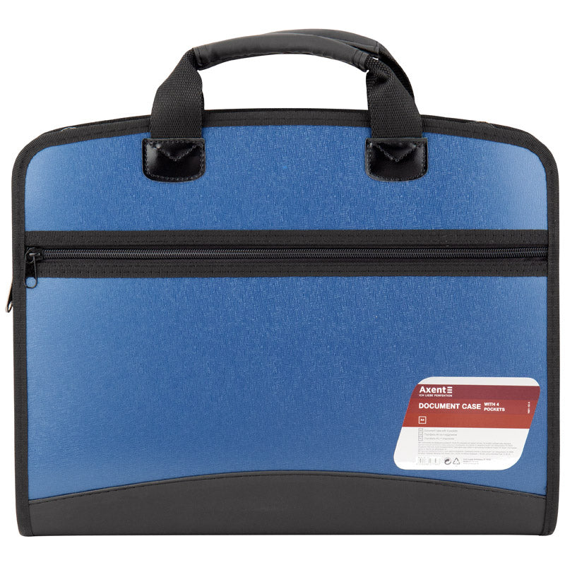 Briefcase Axent 1621-12-A, А4, with 4 compartments, metallic blue