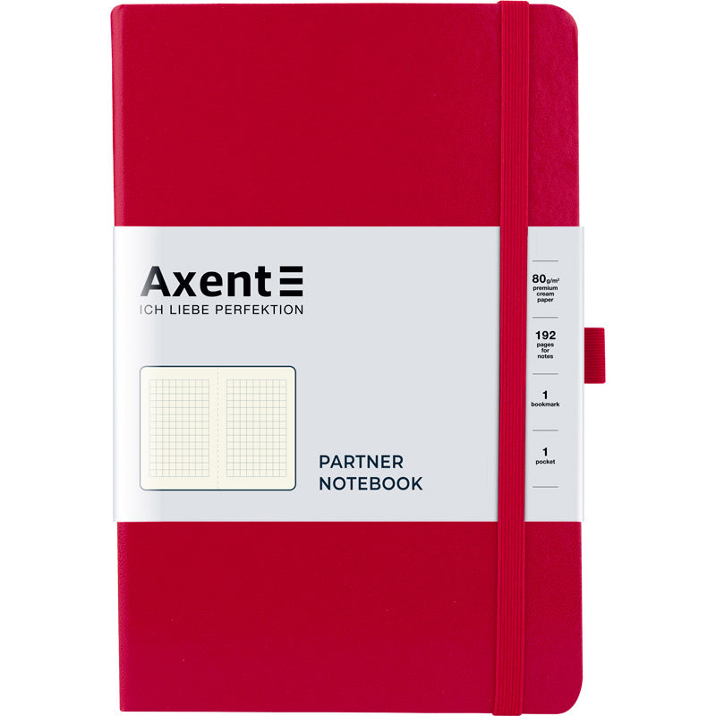 Notebook Axent Partner 8201-03-A, 125*195 mm, 96 pages, squared paper, red