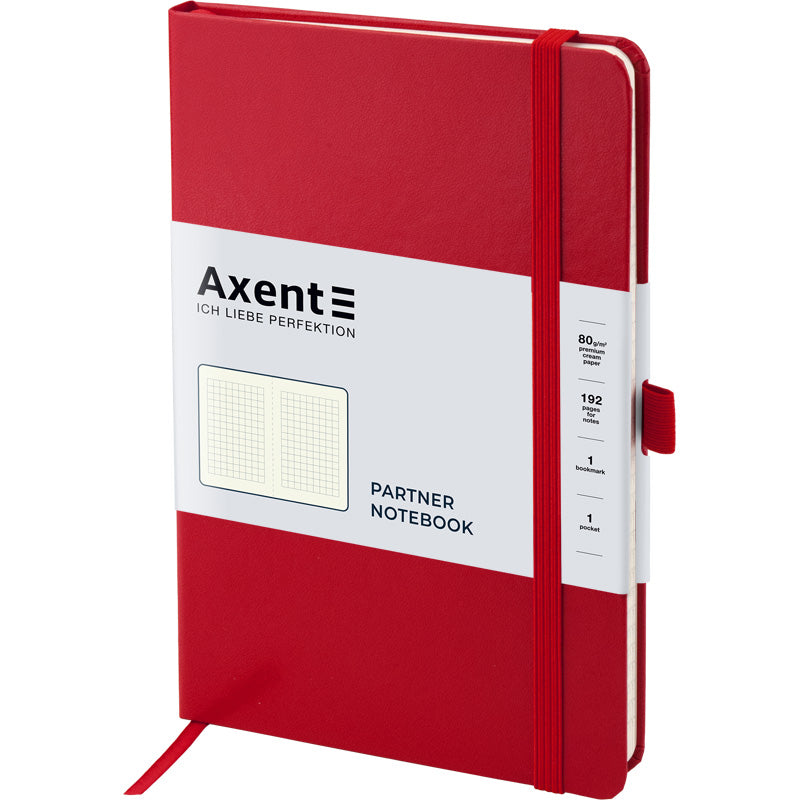 Notebook Axent Partner 8201-03-A, 125*195 mm, 96 pages, squared paper, red