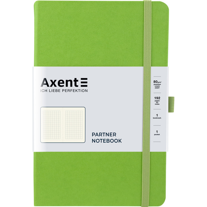 Notebook Axent Partner 8201-04-A, 125*195 mm, 96 pages, squared paper, light green