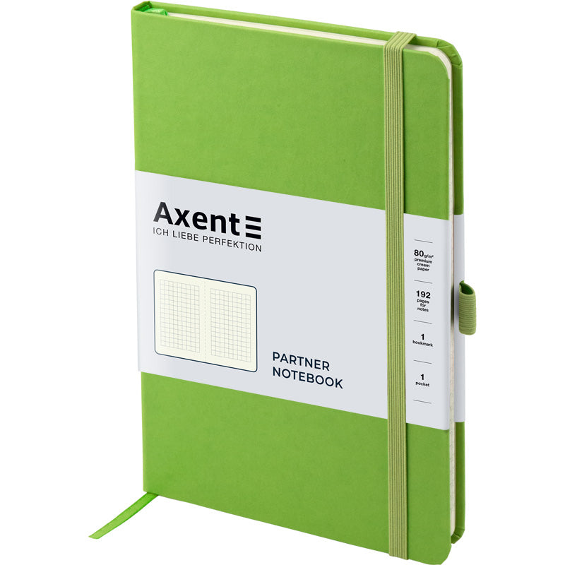 Notebook Axent Partner 8201-04-A, 125*195 mm, 96 pages, squared paper, light green