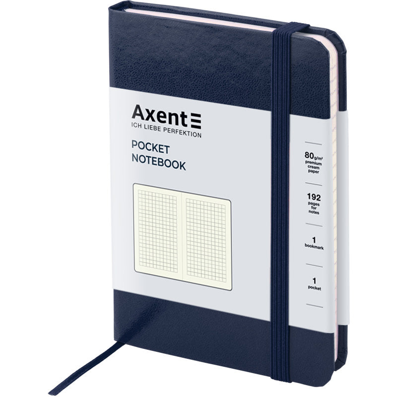 Notebook Axent Partner 8301-02-A, 95*140 mm, 96 pages, squared paper, blue