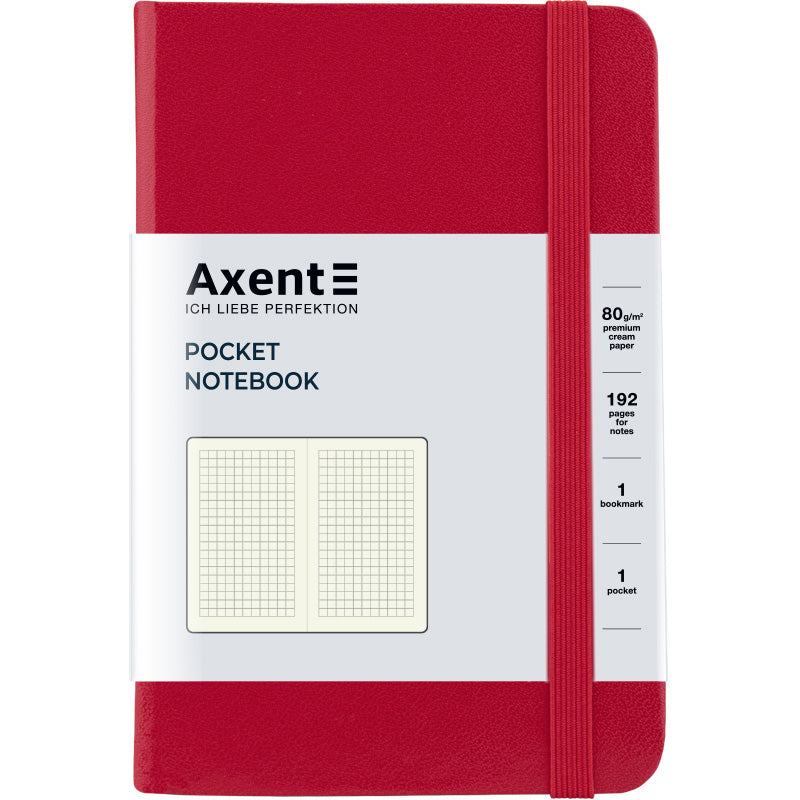 Notebook Axent Partner 8301-03-A, 95*140 mm, 96 pages, squared paper, red
