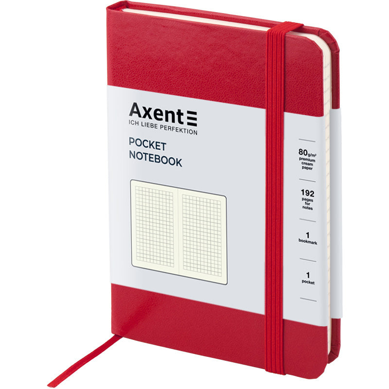 Notebook Axent Partner 8301-03-A, 95*140 mm, 96 pages, squared paper, red