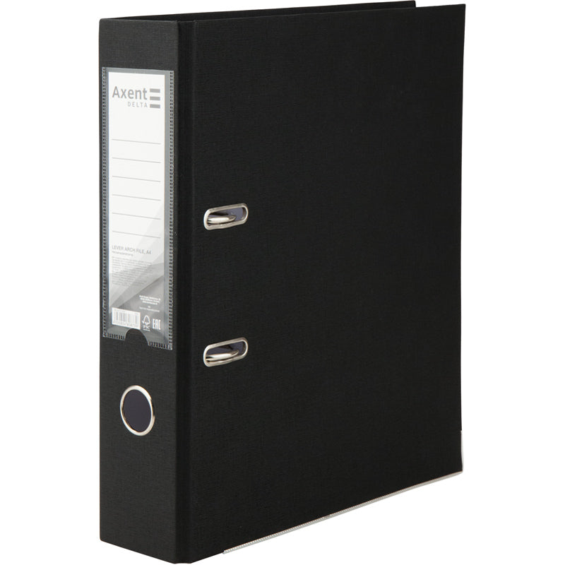 Lever-arch file Axent Delta D1714-01P, 7,5 cm, one-sided, non-assembled, black