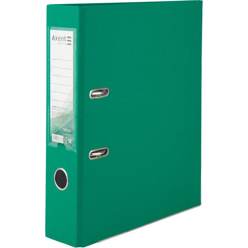 Lever-arch file Axent Delta D1714-04P, 7,5 cm, one-sided, non-assembled, green