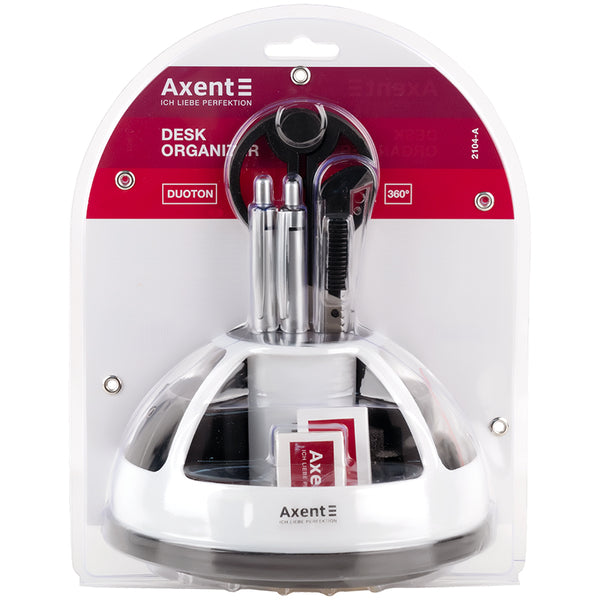Desktop stationery organizer Axent Duoton 2104-01-A, in a blister pack, white