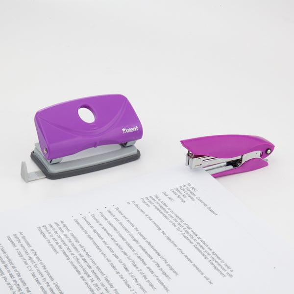 Stapler Axent Ultra 4802-11-A, plastic, №10, 12 sheets, pink