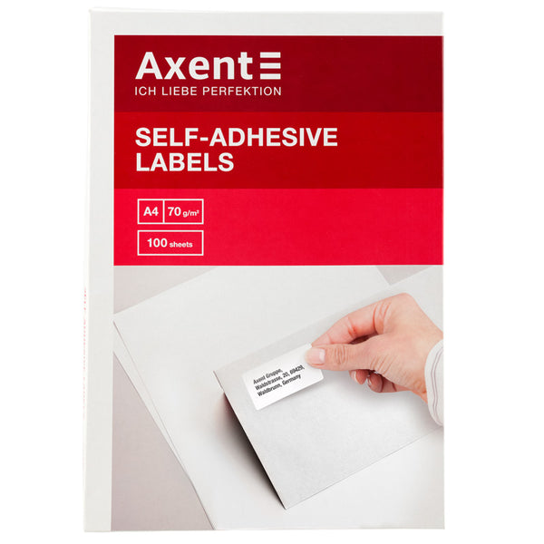 Labels with adhesive layer Axent 2476-A, 70x29,7 mm, 30pcs/sheet