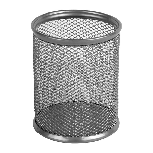 Pojemnik na długopisy Axent 2110-03-A okrągły, 80х80х100mm, metalowy, srebrny