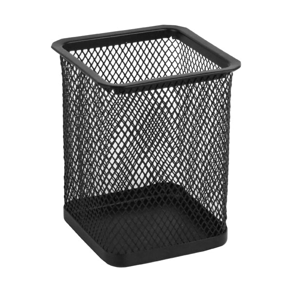 Metal pen stand Axent 2111-A, 80х80х100 mm, squared, black
