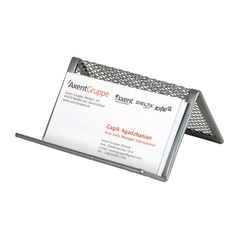 Metal name card holder Axent 2114-03-A, 95x80x60 mm, silver