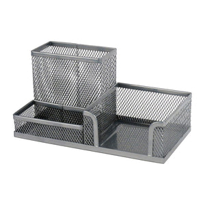 Metal desk organizer Axent 2116-03-A, 203x105x100 mm, silver