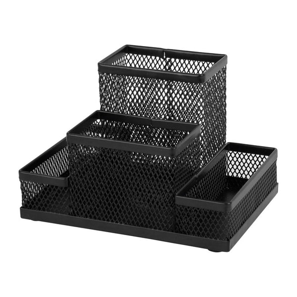 Metal desk organizer Axent 2117-01-A, 155x103x100 mm, black