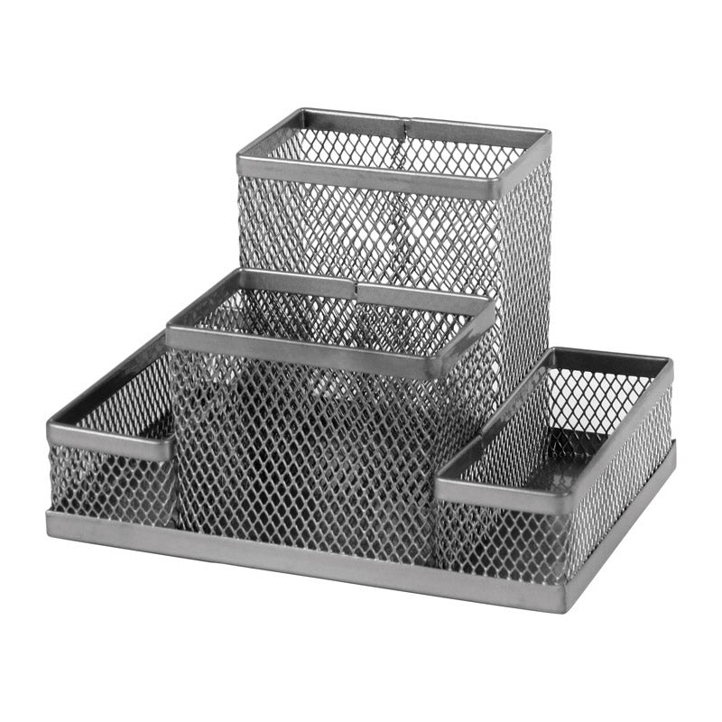 Metal desk organizer Axent 2117-03-A, 155x103x100 mm, silver