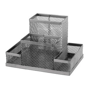 Przybornik na biurko Axent 2117-03-A, 155x103x100mm, metalowy, srebrny