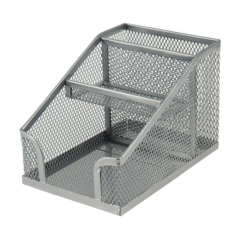 Metal desk organizer Axent 2118-03-A, 100x143x100 mm, silver