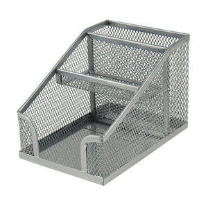 Przybornik na biurko Axent 2118-03-A, 100x143x100mm, metalowy, srebrny