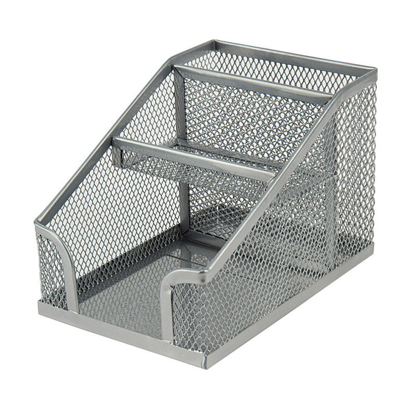 Przybornik na biurko Axent 2118-03-A, 100x143x100mm, metalowy, srebrny