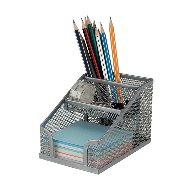 Metal desk organizer Axent 2118-03-A, 100x143x100 mm, silver