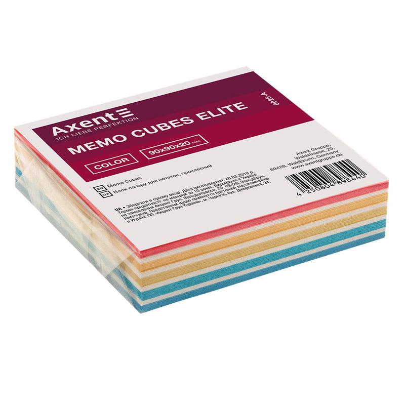 Kostka papierowa Axent Elite "Color" 8025-A 90х90х20mm, klejona