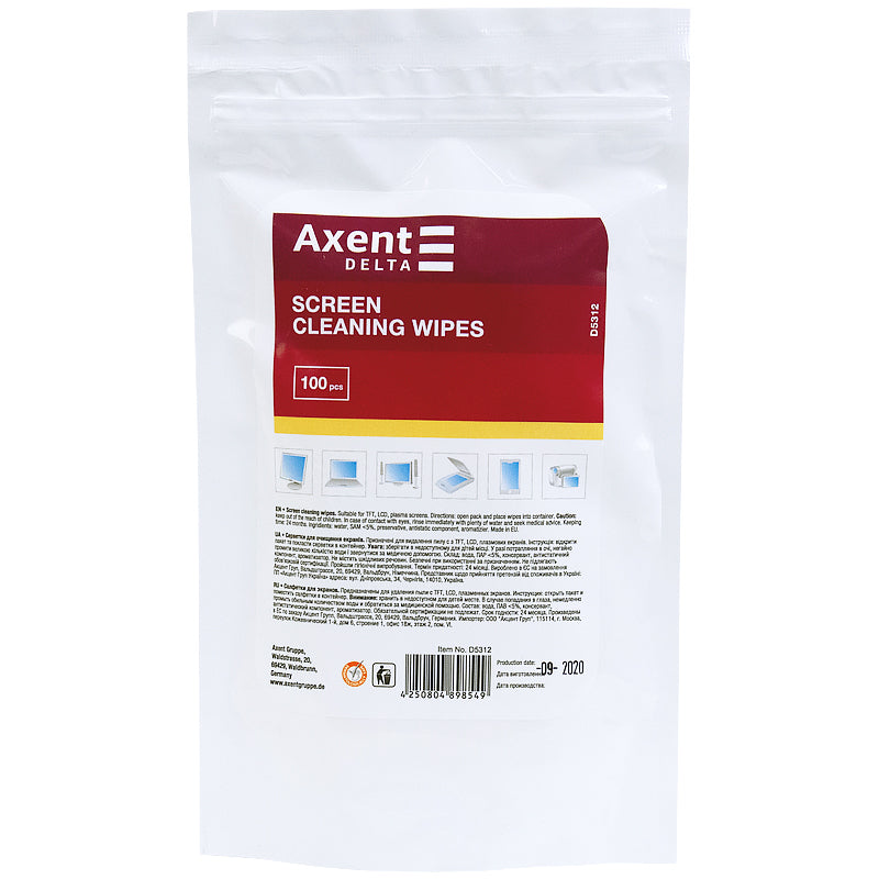 Screen-cleaning wipes Delta D5312, refill, 100 pcs.