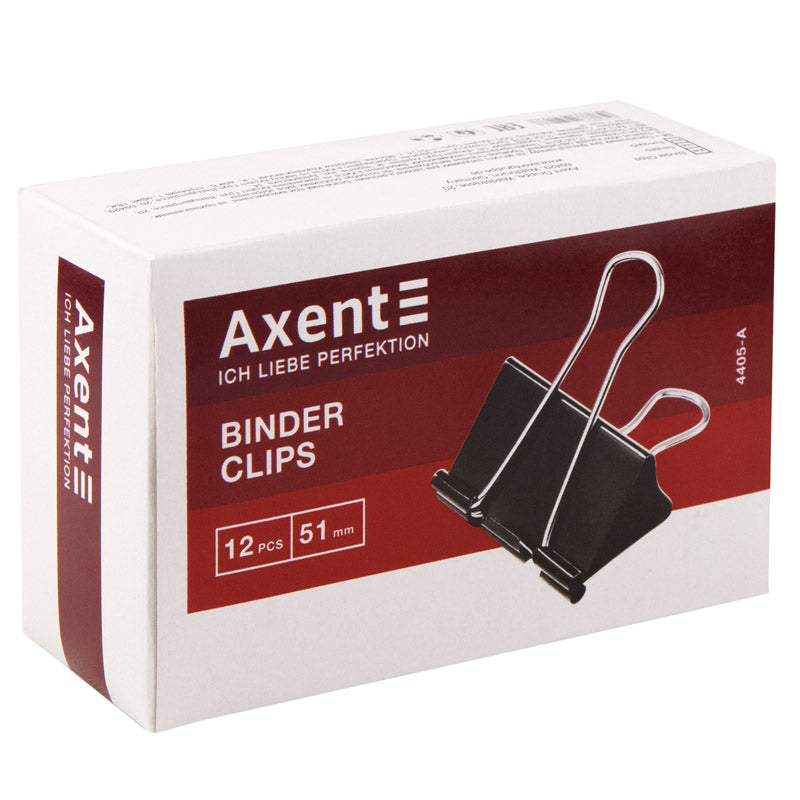 Binder clip Axent 4405-A, 51 mm, 12 pcs.
