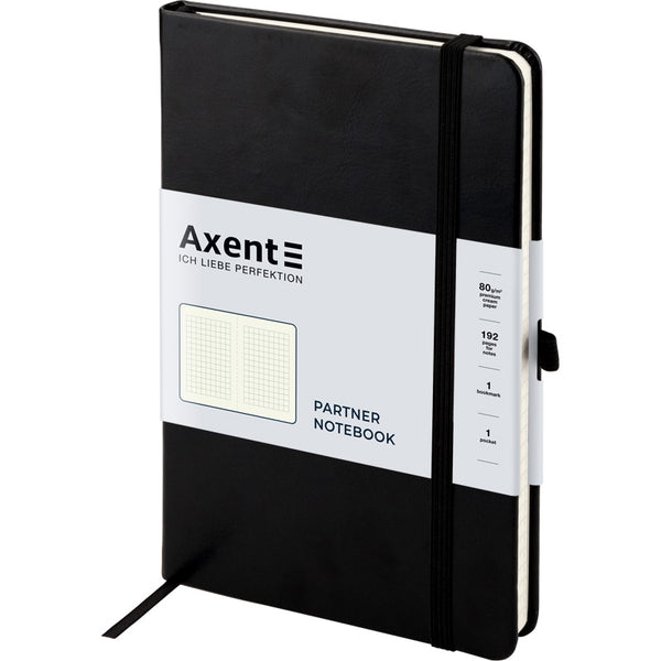 Notebook Axent Partner Lux 8202-A, 125*195 mm, 96 sheets, squared paper, black