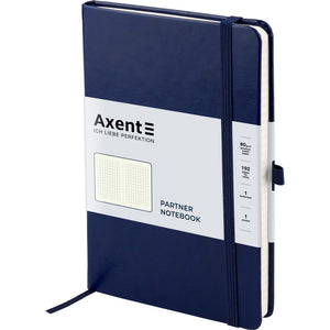 Notebook Axent Partner Lux 8202-02-A, 125*195 mm, 96 sheets, squared paper, dark blue