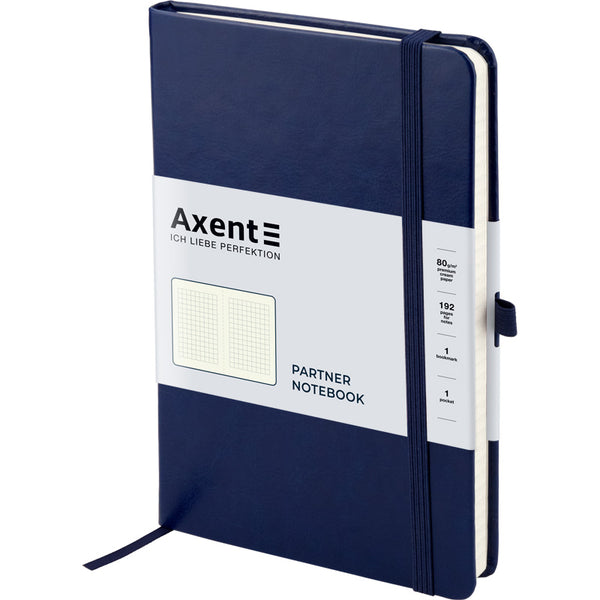 Notebook Axent Partner Lux 8202-02-A, 125*195 mm, 96 sheets, squared paper, dark blue