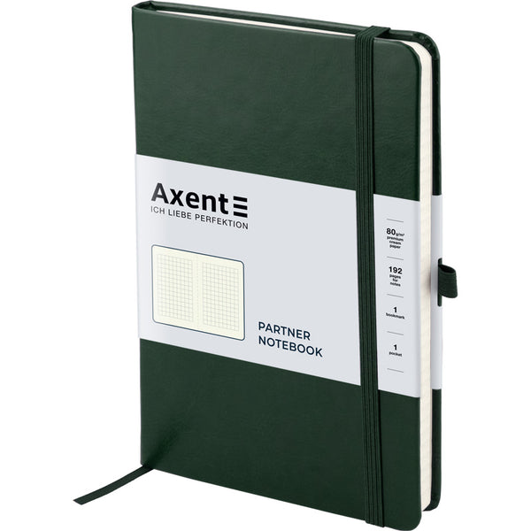 Notebook Axent Partner Lux 8202-04-A, 125*195 mm, 96 sheets, squared paper, green