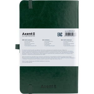 Notebook Axent Partner Lux 8202-04-A, 125*195 mm, 96 sheets, squared paper, green
