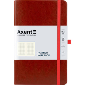 Notebook Axent Partner Lux 8202-05-A, 125*195 mm, 96 sheets, squared paper, dark red