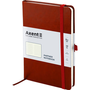 Notebook Axent Partner Lux 8202-05-A, 125*195 mm, 96 sheets, squared paper, dark red