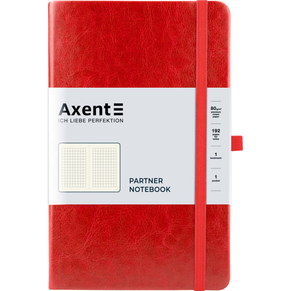 Notebook Axent Partner Lux 8202-06-A, 125*195 mm, 96 sheets, squared paper, red