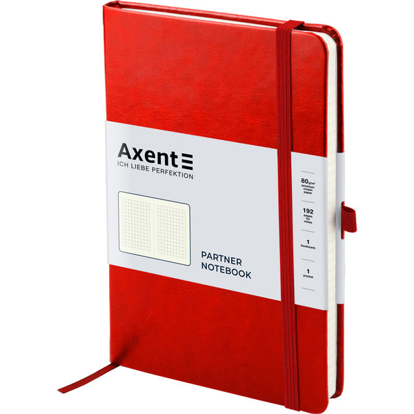 Notebook Axent Partner Lux 8202-06-A, 125*195 mm, 96 sheets, squared paper, red
