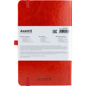 Notebook Axent Partner Lux 8202-06-A, 125*195 mm, 96 sheets, squared paper, red