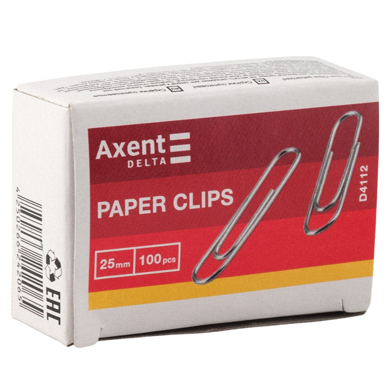 Zinc paper clip Delta D4112, 25 mm, 100 pcs.