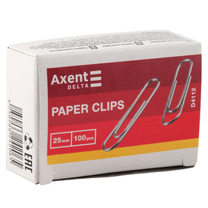 Zinc paper clip Delta D4112, 25 mm, 100 pcs.