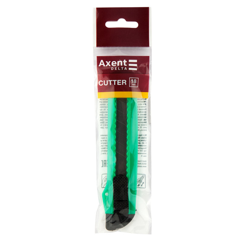 Cutter Delta D6526, plastic body, 18 mm, green