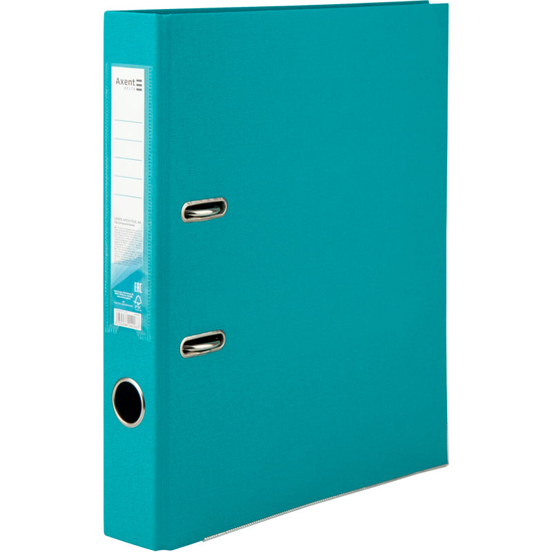 Segregator biurowy dwustronny Delta D1711-16P, A4, 5 cm, po rozłożeniu, turkusowy